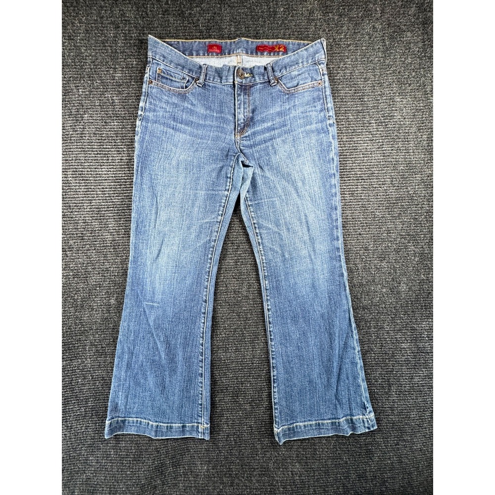 X2 Quality Denim Jeans Womens‎ 10R Blue Cotton Mid Rise Medium Wash Wide Leg